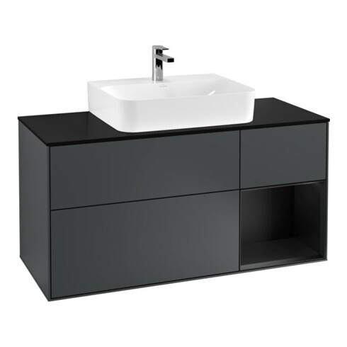 V&B Waschtischunterschrank Finion 120cm, Pl b m, Rg r b m La, md bl. m Lac