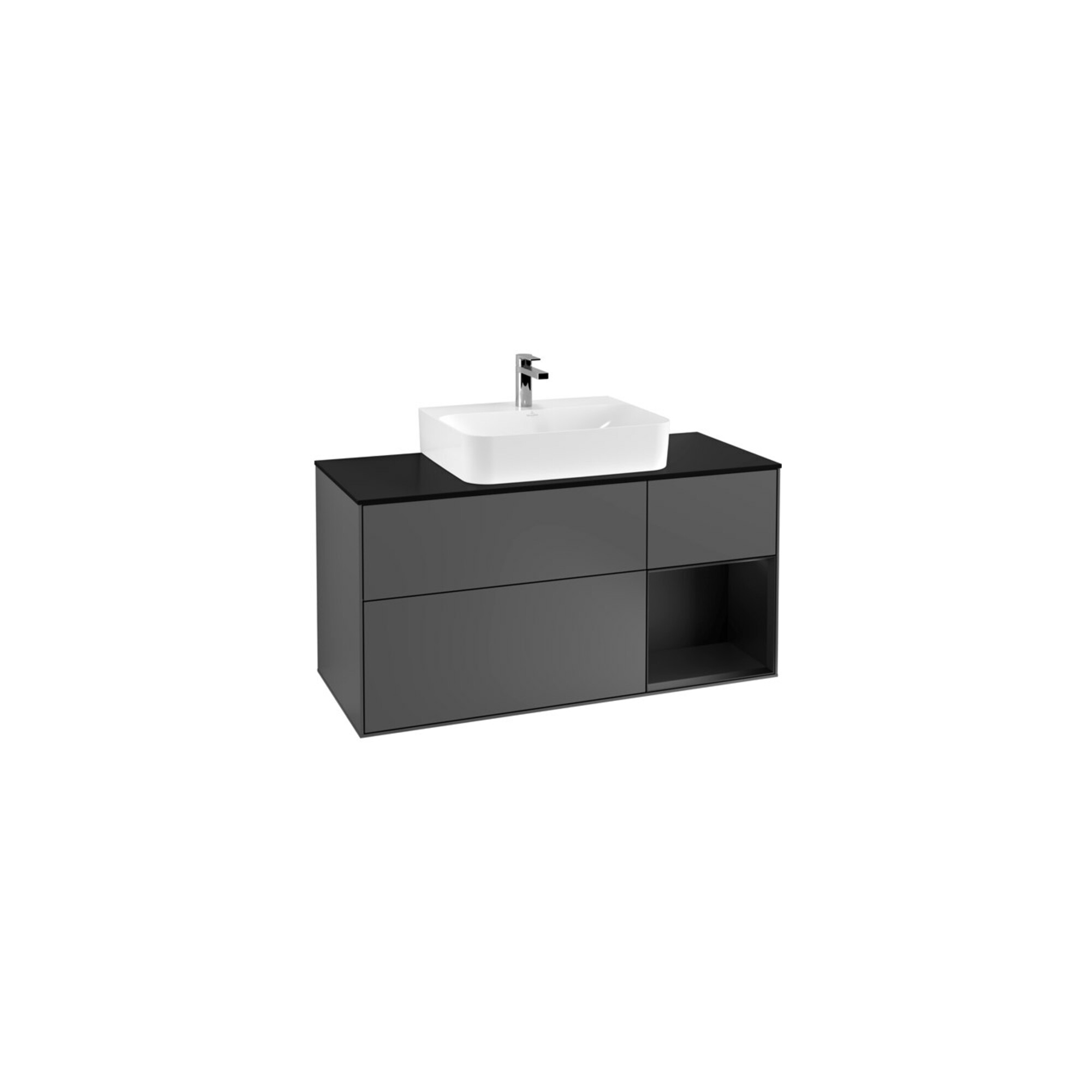 V&B Waschtischunterschrank Finion 120cm, Pl b m, Rg r b m Lac, Anthrac. m ; Villeroy & Boch