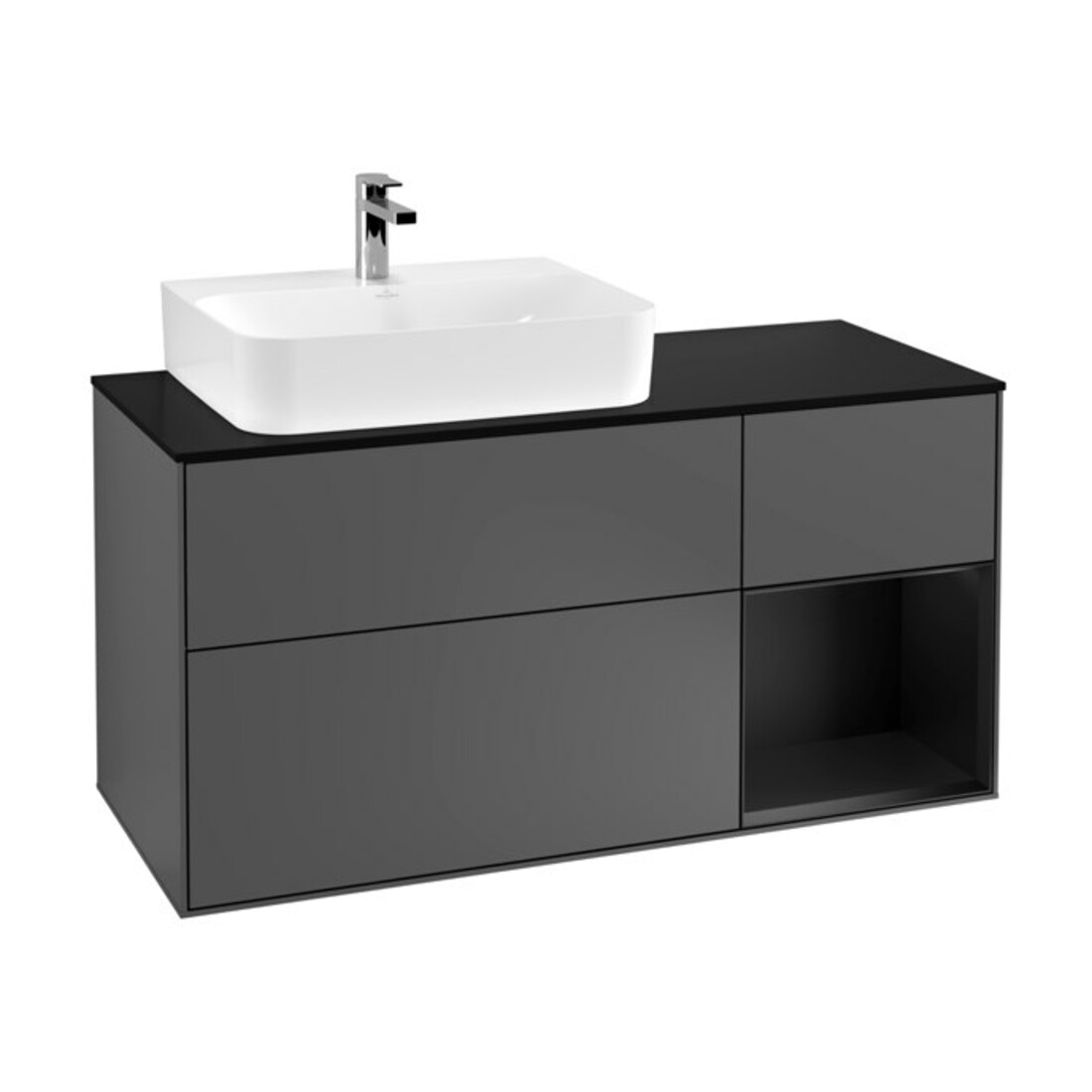 V&B Waschtischunterschrank Finion 120cm, Pl b m, Rg r b m Lac, Anthrac. m