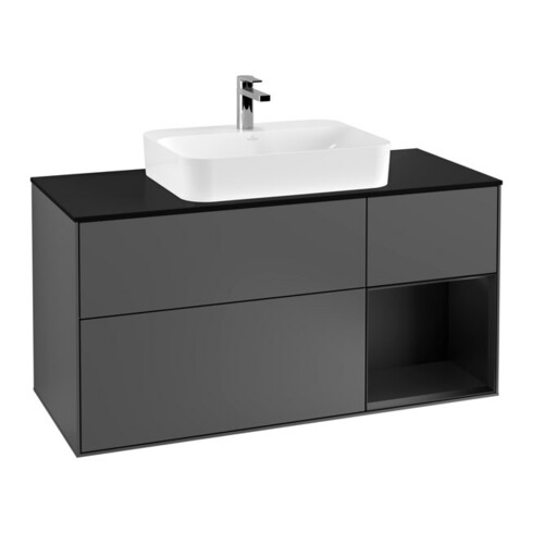 V&B Waschtischunterschrank Finion 120cm, Pl b m, Rg r b m Lac, Anthrac. m