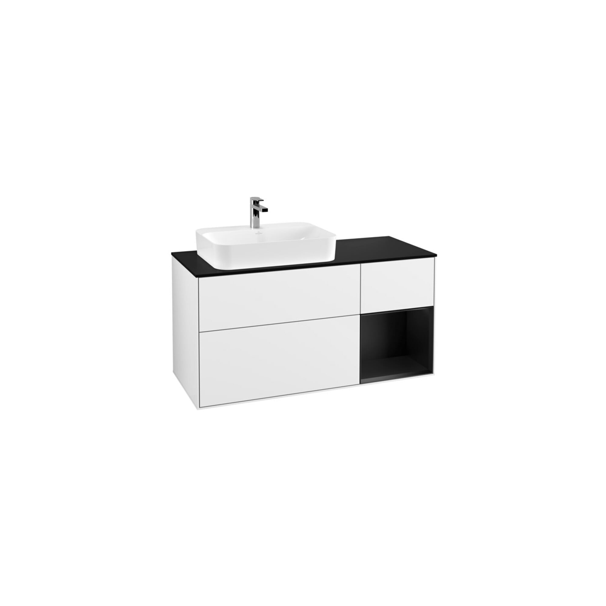 V&B Waschtischunterschrank Finion 120cm, Pl b m, Rg r b m Lac, glo wh. Lac ; Villeroy & Boch