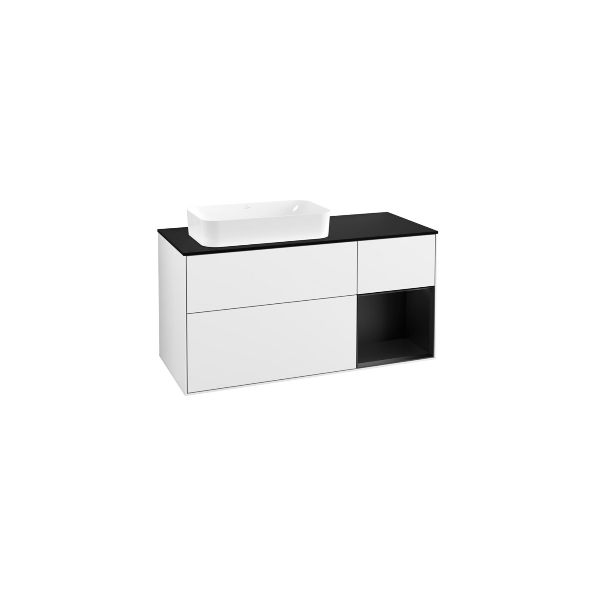 V&B Waschtischunterschrank Finion 120cm, Pl b m, Rg r b m Lac, glo wh. Lac ; Villeroy & Boch