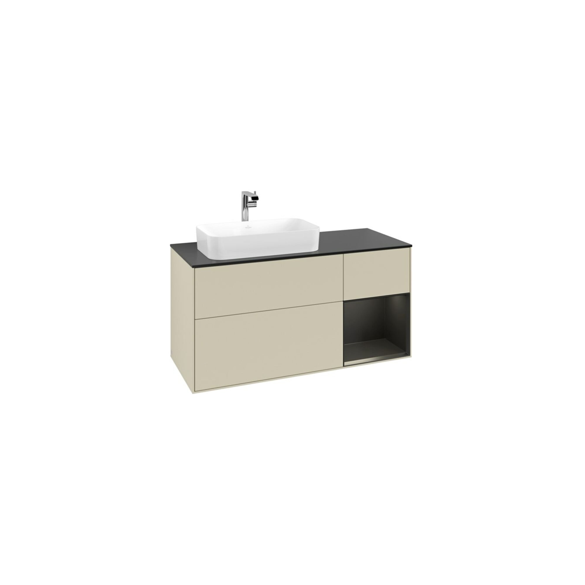 V&B Waschtischunterschrank Finion 120cm, Pl b m, Rg r b m Lac, si Gr m Lac ; Villeroy & Boch