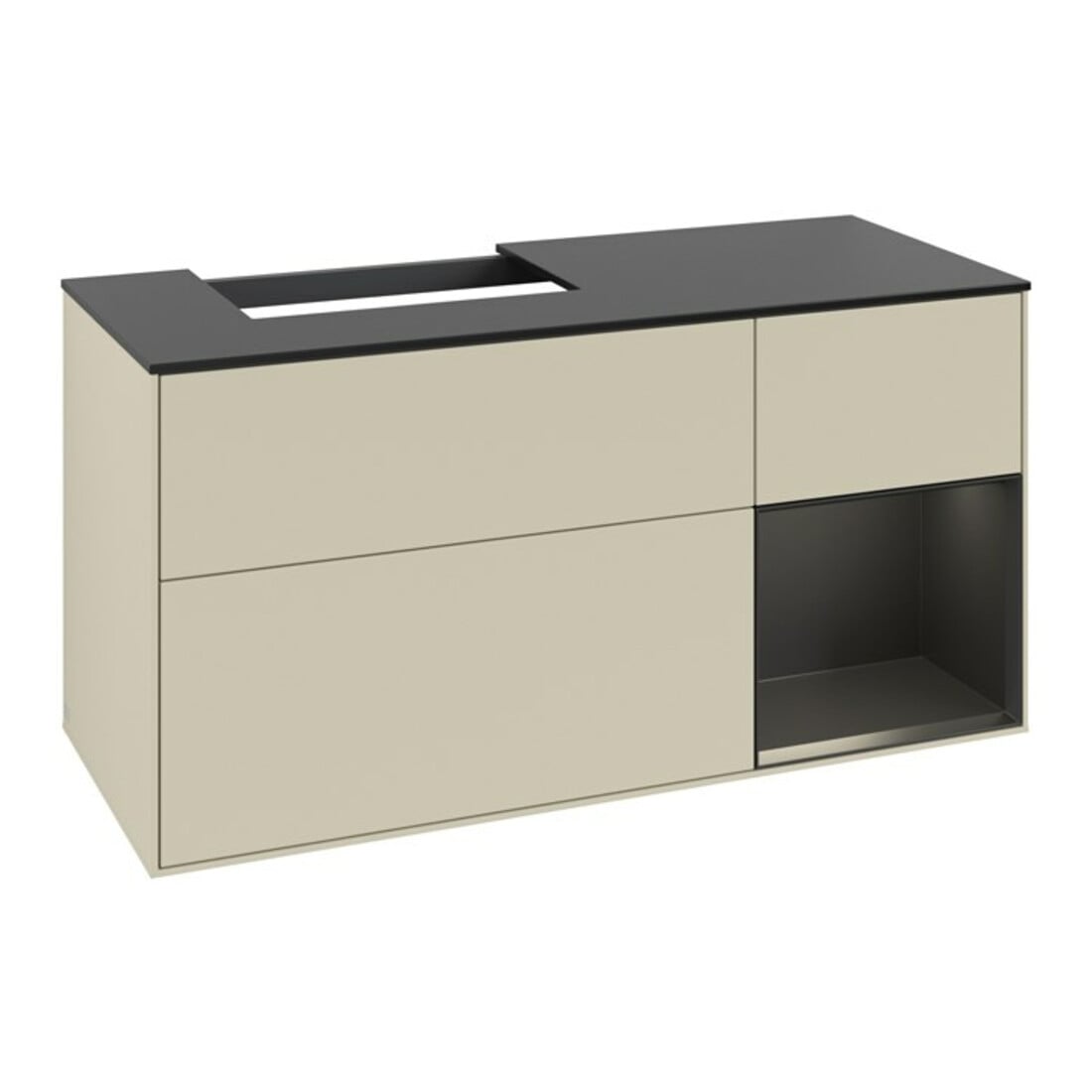 V&B Waschtischunterschrank Finion 120cm, Pl b m, Rg r b m Lac, si Gr m Lac