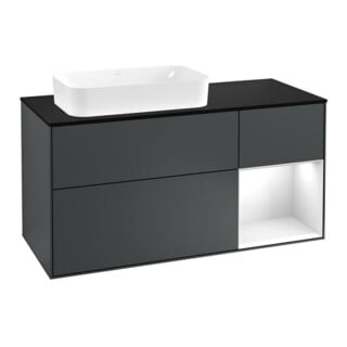 V&B Waschtischunterschrank Finion 120cm, Pl b m, Rg r g w La, md bl. m Lac