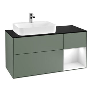 V&B Waschtischunterschrank Finion 120cm, Pl b m, Rg r g w Lac, Oli. m Lac