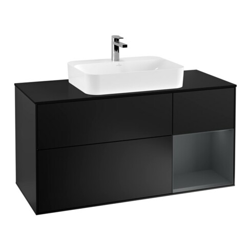 V&B Waschtischunterschrank Finion 120cm, Pl b m, Rg r md b m La, bla m Lac