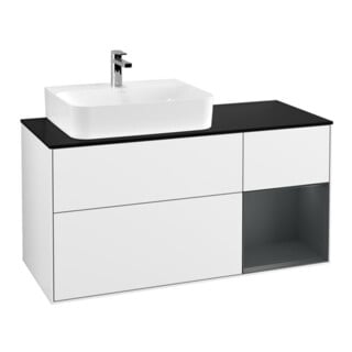 V&B Waschtischunterschrank Finion 120cm, Pl b m, Rg r md b m La, g wh. Lac