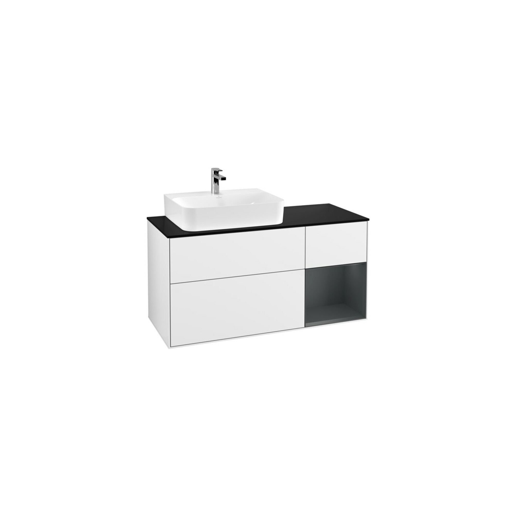 V&B Waschtischunterschrank Finion 120cm, Pl b m, Rg r md b m La, g wh. Lac ; Villeroy & Boch