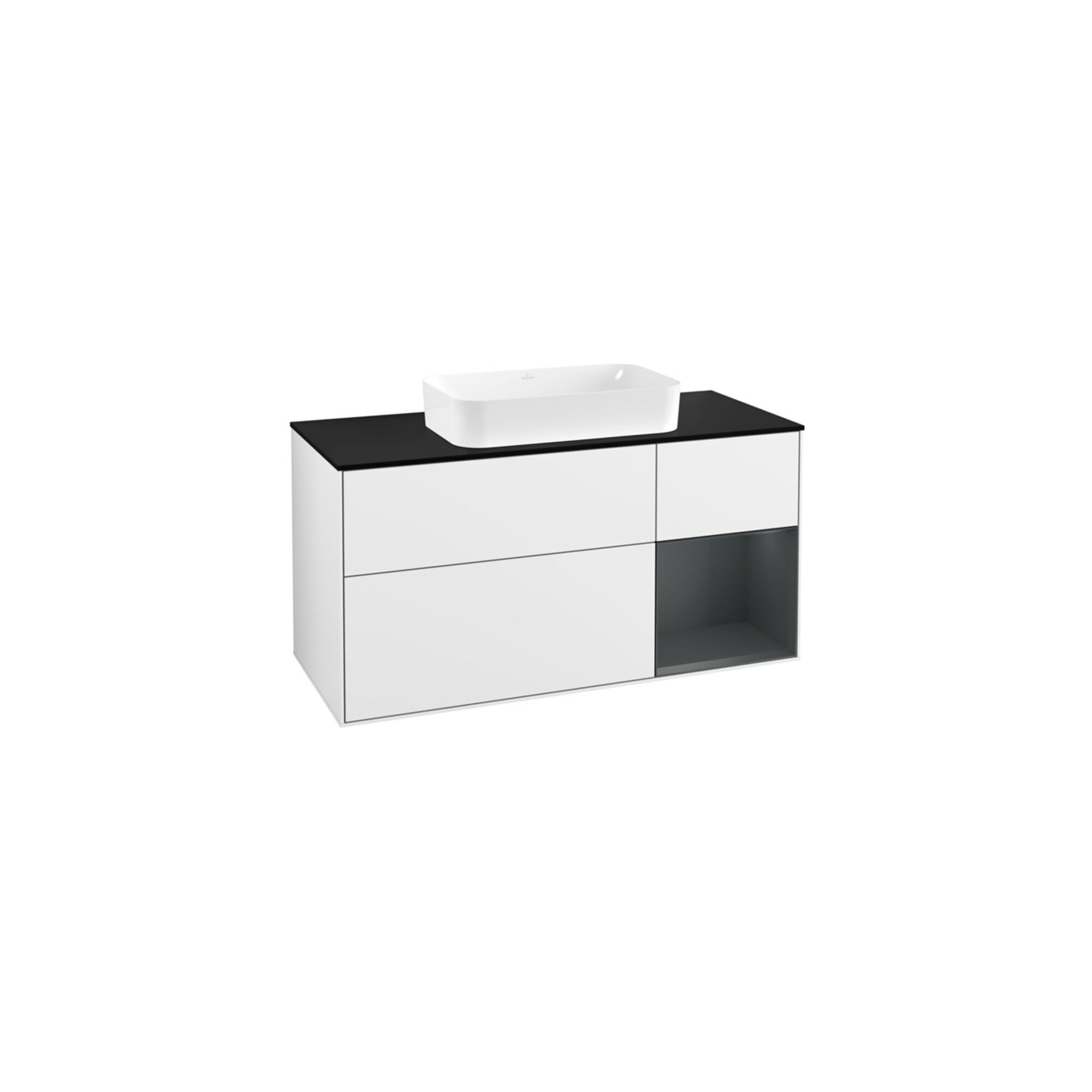 V&B Waschtischunterschrank Finion 120cm, Pl b m, Rg r md b m La, g wh. Lac ; Villeroy & Boch