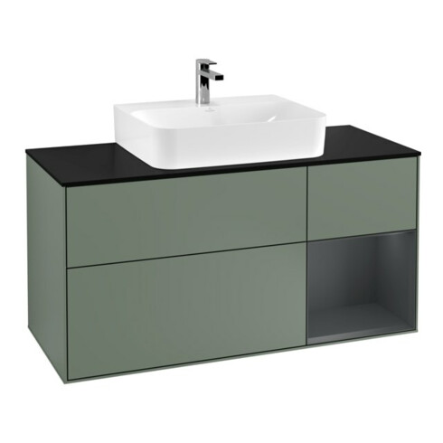 V&B Waschtischunterschrank Finion 120cm, Pl b m, Rg r md b m La, Ol m Lac