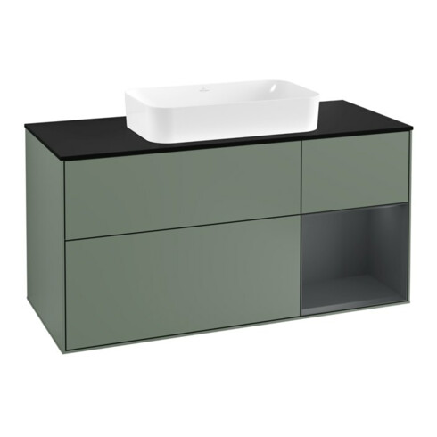 V&B Waschtischunterschrank Finion 120cm, Pl b m, Rg r md b m La, Ol m Lac