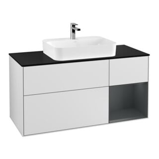 V&B Waschtischunterschrank Finion 120cm, Pl b m, Rg r md b m La, wh. m Lac