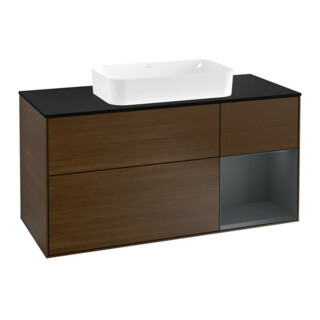 V&B Waschtischunterschrank Finion 120cm, Pl b m, Rg r md b m Lac, wal ven