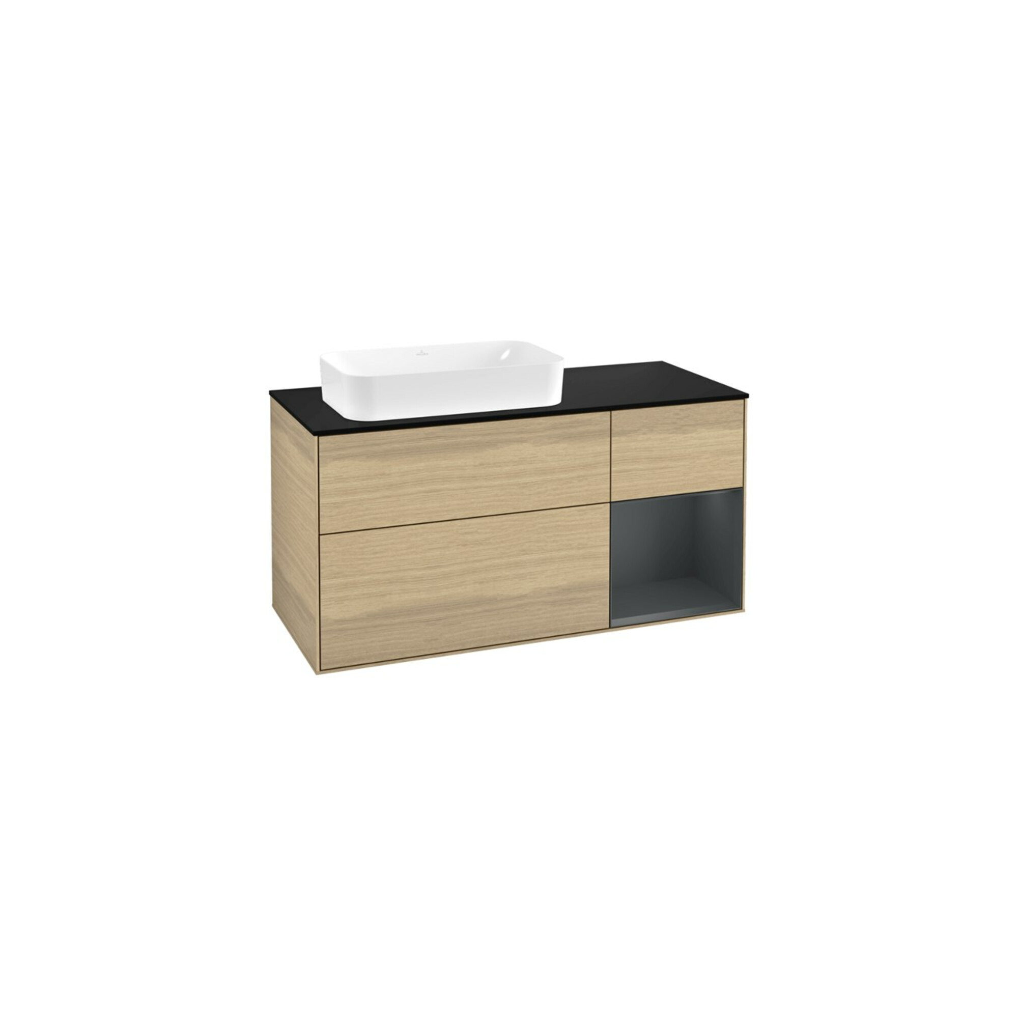 V&B Waschtischunterschrank Finion 120cm, Pl b m, Rg r md bl. m Lac, Oa ven ; Villeroy & Boch