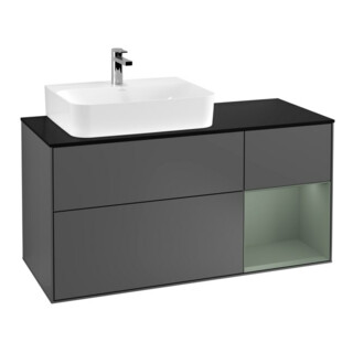 V&B Waschtischunterschrank Finion 120cm, Pl b m, Rg r Ol m Lac, Anthrac. m