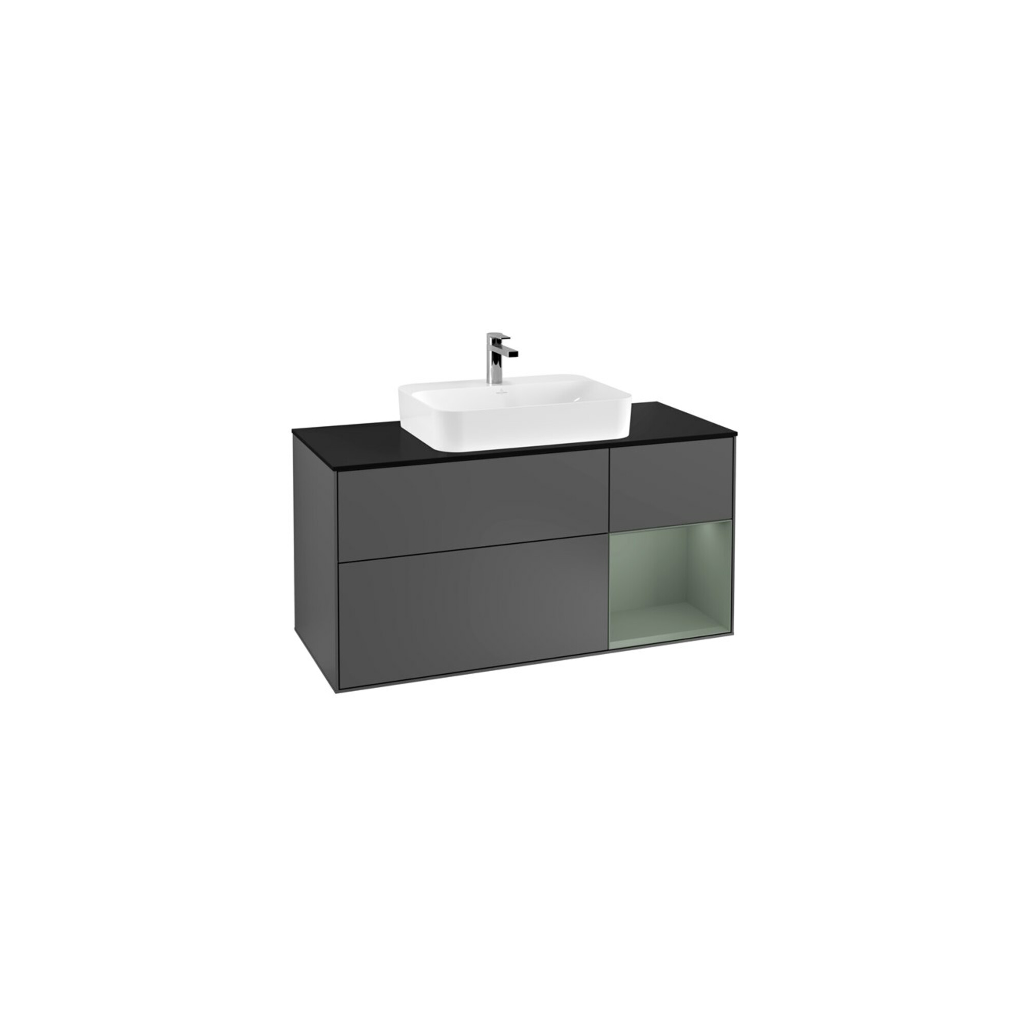 V&B Waschtischunterschrank Finion 120cm, Pl b m, Rg r Ol m Lac, Anthrac. m ; Villeroy & Boch