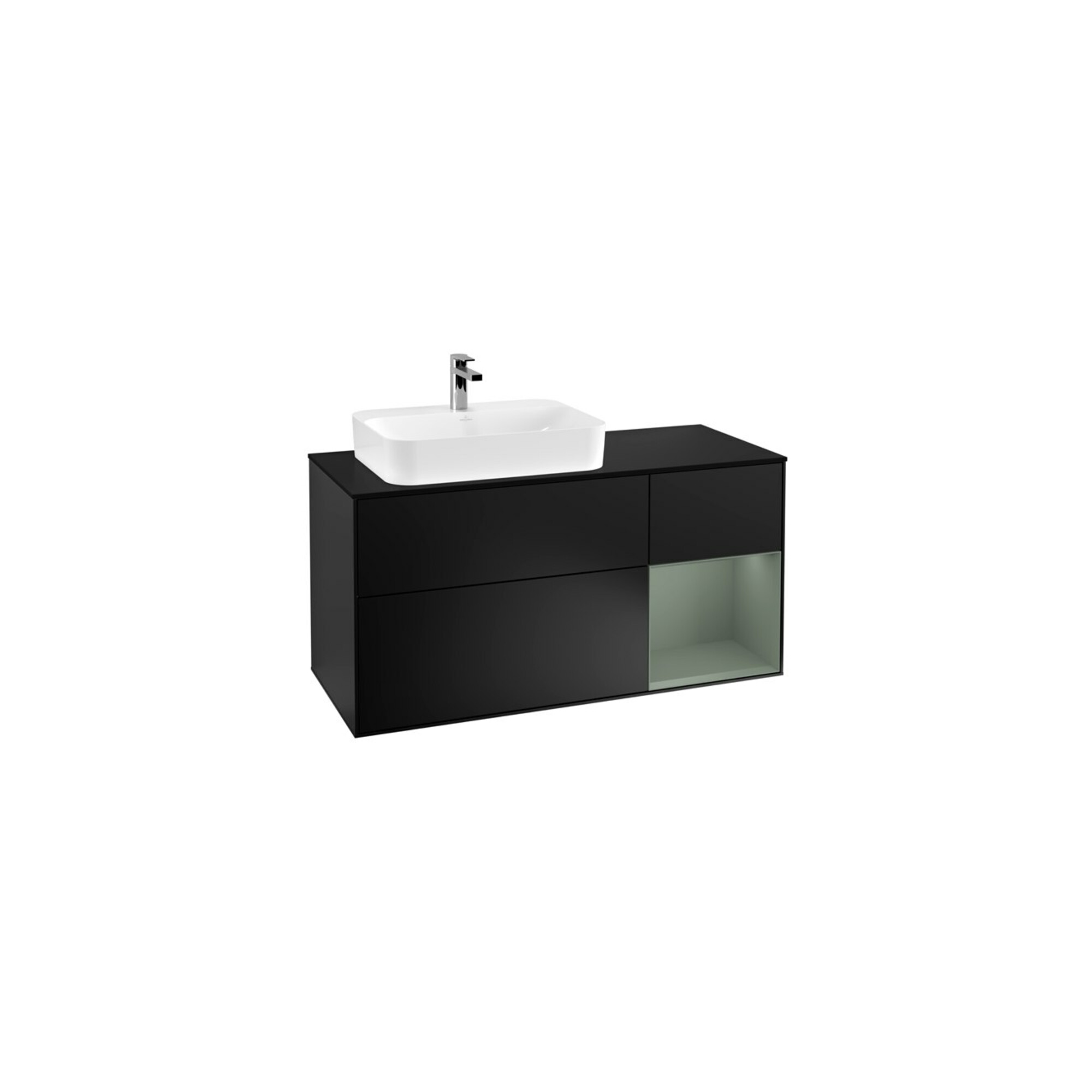 V&B Waschtischunterschrank Finion 120cm, Pl b m, Rg r Ol m Lac, bla m Lac ; Villeroy & Boch