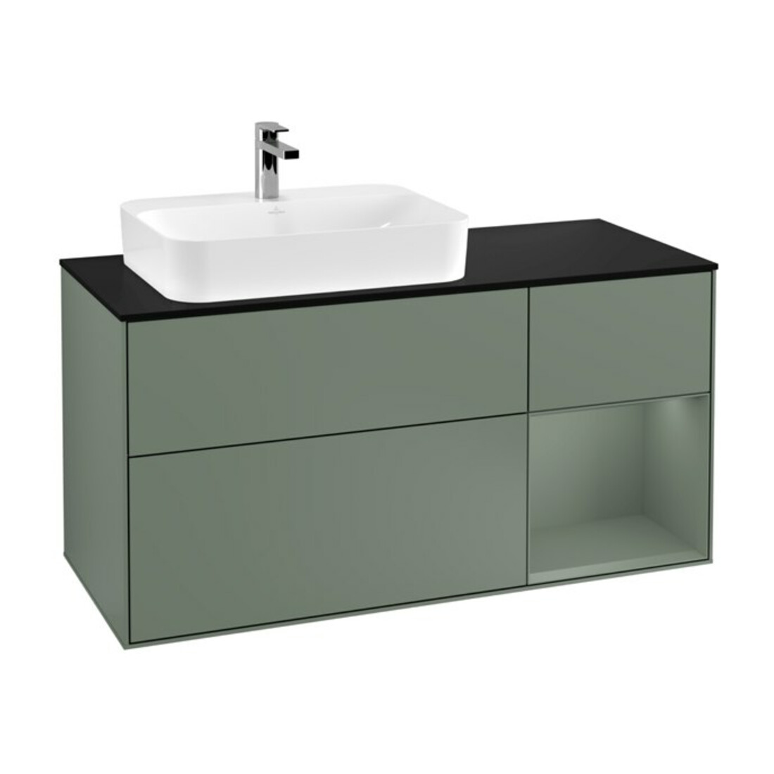 V&B Waschtischunterschrank Finion 120cm, Pl b m, Rg r Ol m Lac, Oli. m Lac
