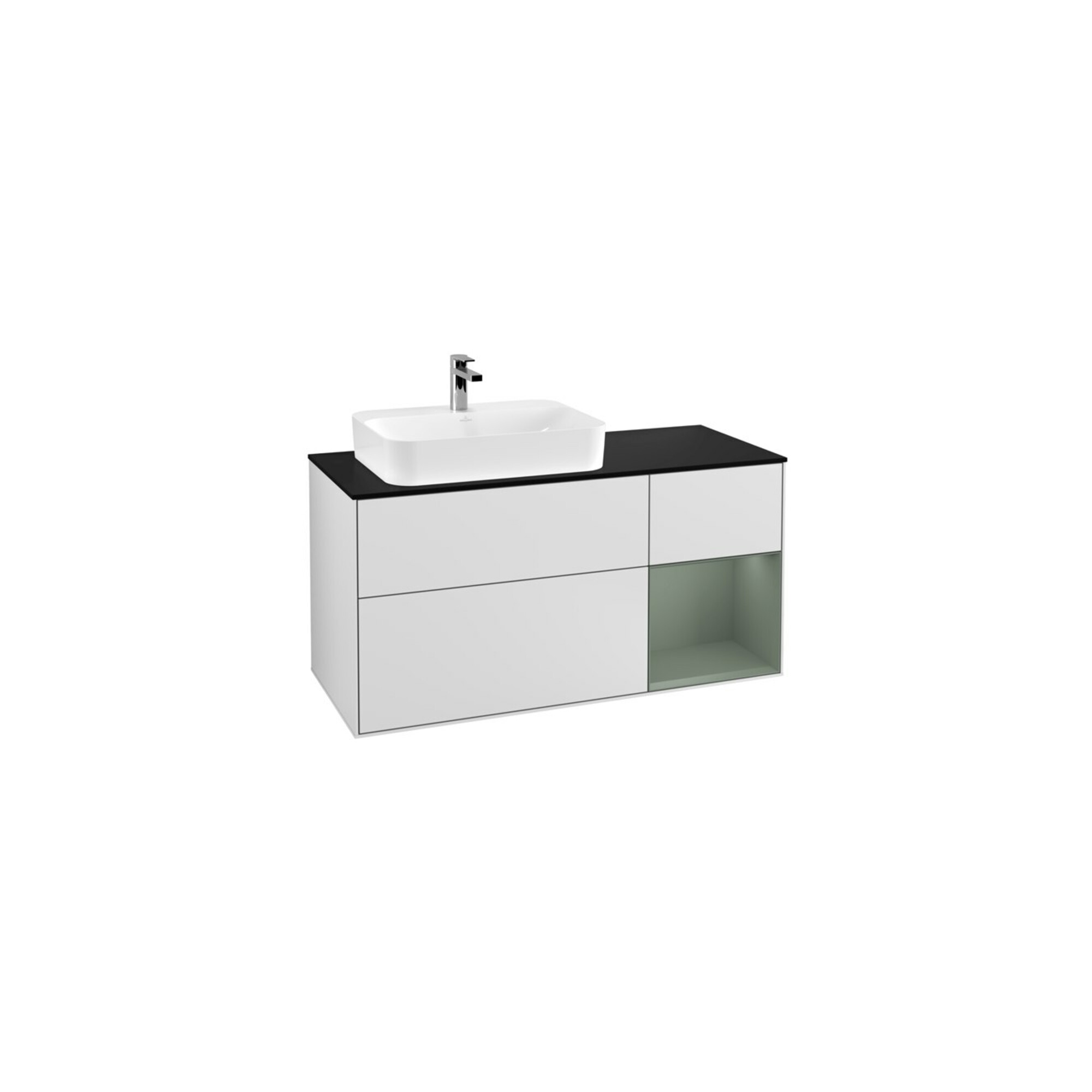 V&B Waschtischunterschrank Finion 120cm, Pl b m, Rg r Ol m Lac, wh. m Lac ; Villeroy & Boch