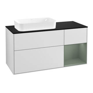 V&B Waschtischunterschrank Finion 120cm, Pl b m, Rg r Ol m Lac, wh. m Lac