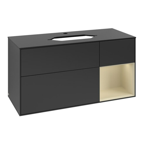 V&B Waschtischunterschrank Finion 120cm, Pl b m, Rg r si G m La, bla m Lac