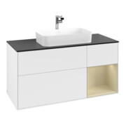 V&B Waschtischunterschrank Finion 120cm, Pl b m, Rg r si G m La, wh. m Lac