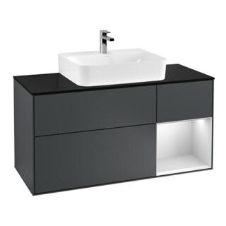 V&B Waschtischunterschrank Finion 120cm, Pl b m, Rg r w m La, md bl. m Lac