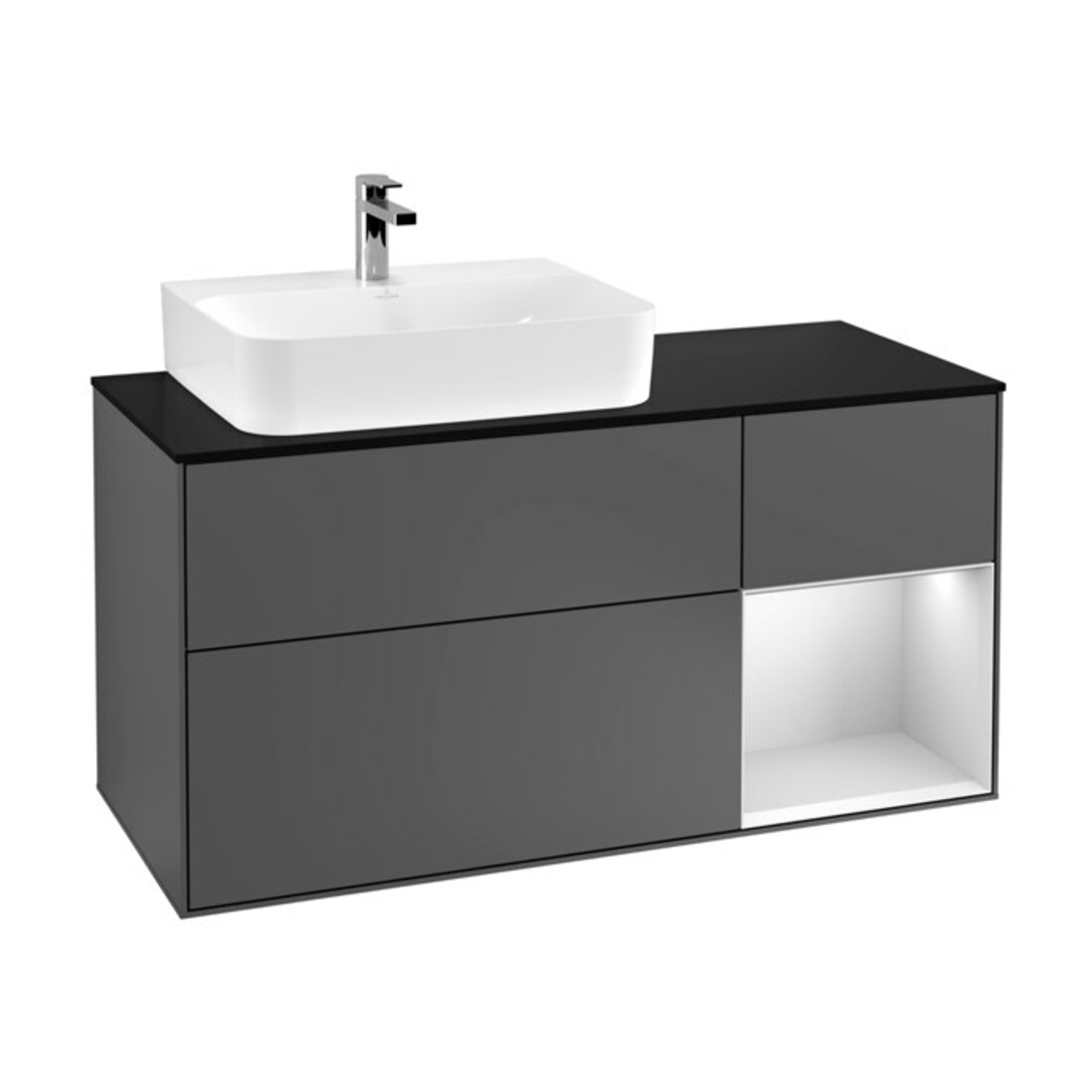 V&B Waschtischunterschrank Finion 120cm, Pl b m, Rg r w m Lac, Anthrac. m
