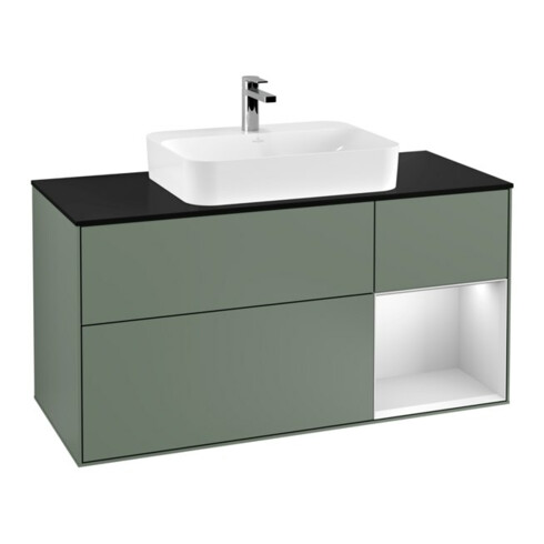 V&B Waschtischunterschrank Finion 120cm, Pl b m, Rg r w m Lac, Oli. m Lac
