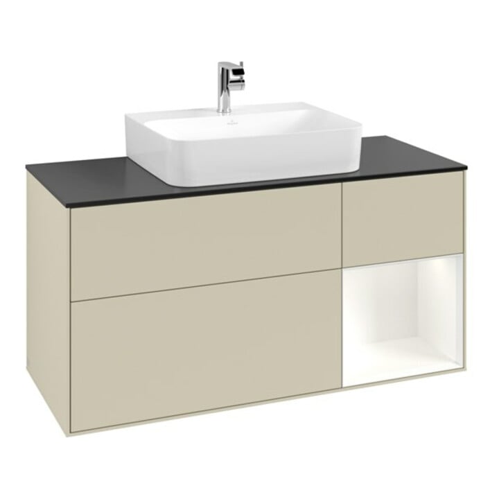 V&B Waschtischunterschrank Finion 120cm, Pl b m, Rg r w m Lac, si Gr m Lac