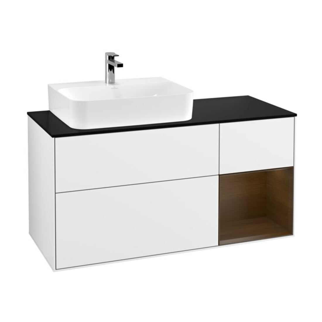 V&B Waschtischunterschrank Finion 120cm, Pl b m, Rg r wal ven, glo wh. Lac