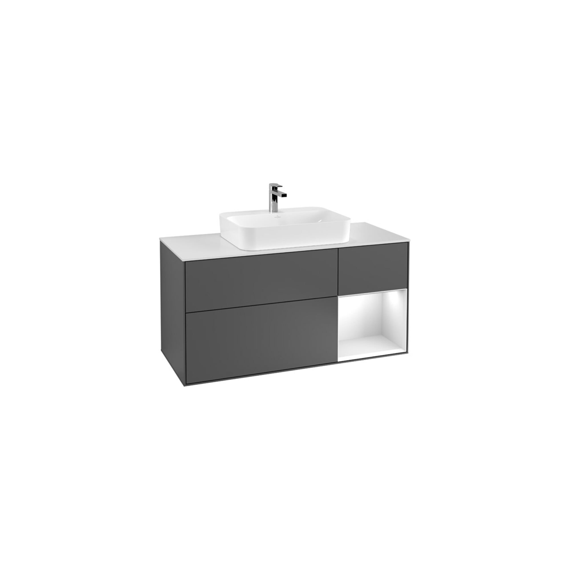 V&B Waschtischunterschrank Finion 120cm, Pl b m, Rg r wal ven, si Gr m Lac ; Villeroy & Boch