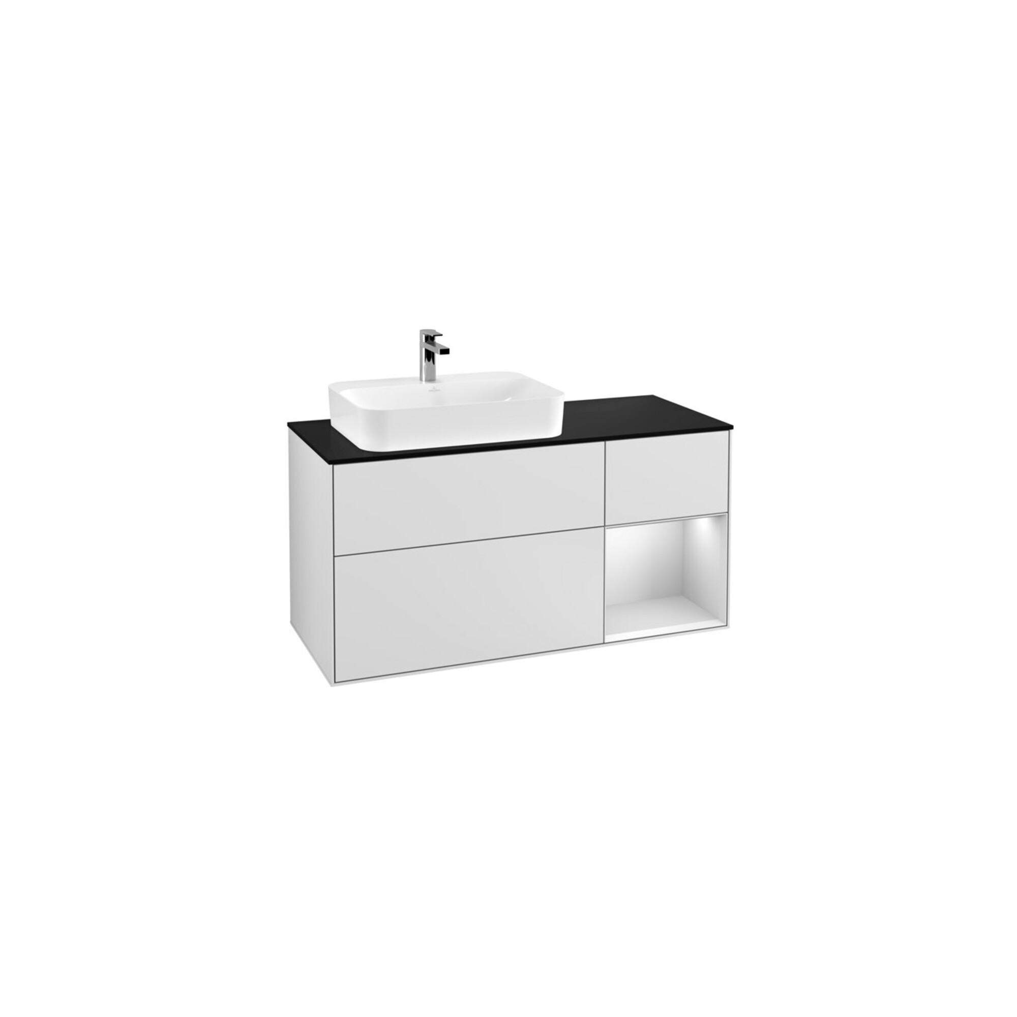 V&B Waschtischunterschrank Finion 120cm, Pl b m, Rg r wh. m Lac, wh. m Lac ; Villeroy & Boch