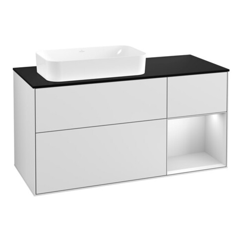 V&B Waschtischunterschrank Finion 120cm, Pl b m, Rg r wh. m Lac, wh. m Lac