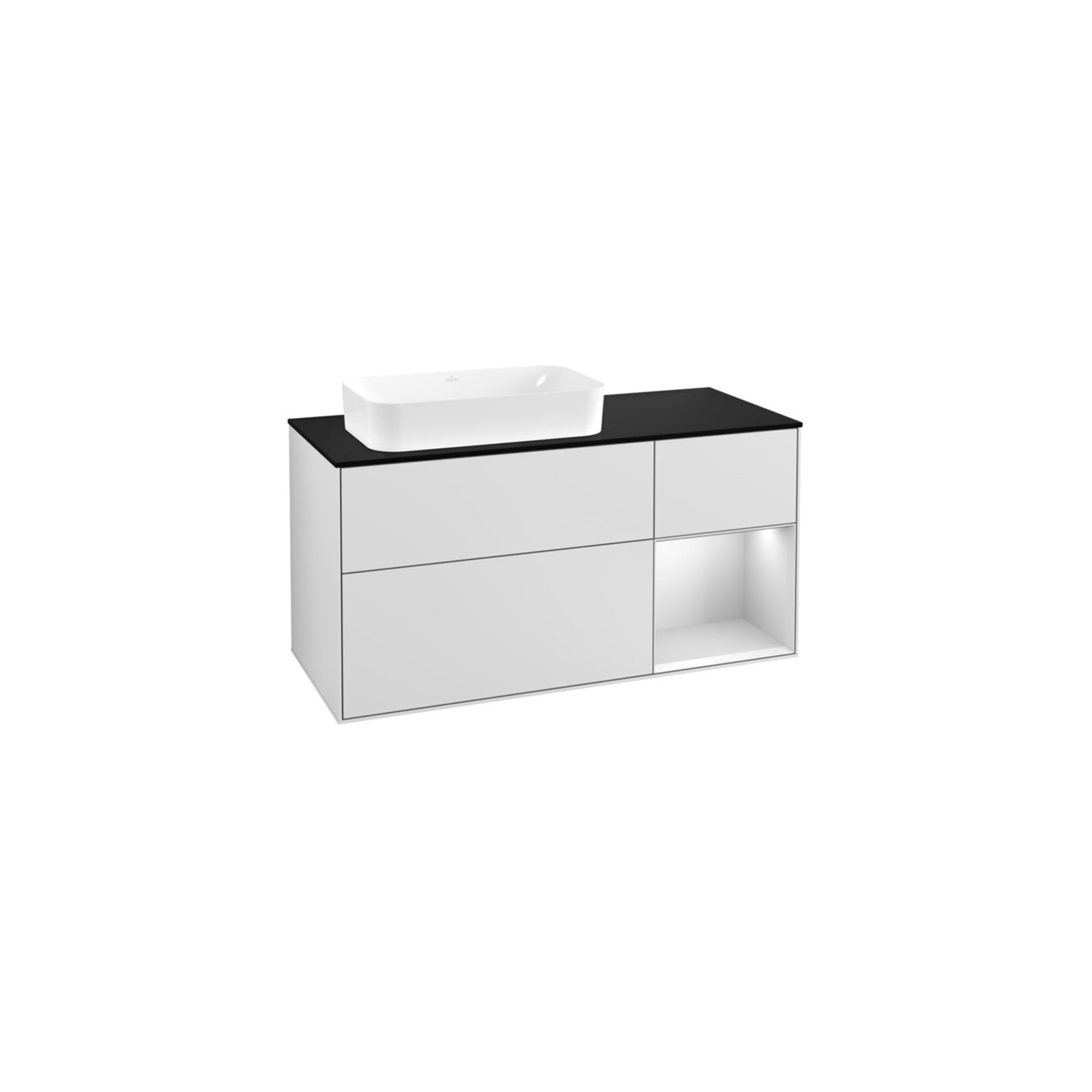 V&B Waschtischunterschrank Finion 120cm, Pl b m, Rg r wh. m Lac, wh. m Lac ; Villeroy & Boch