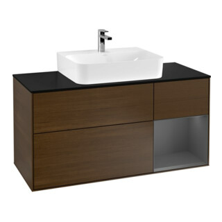 V&B Waschtischunterschrank Finion 120cm, Pl b m, Rg re Anthrac. m, wal ven