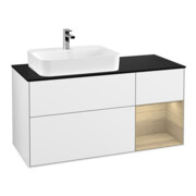 V&B Waschtischunterschrank Finion 120cm, Pl b m, Rg re Oa ven, glo wh. Lac