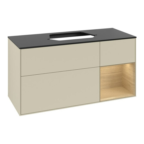 V&B Waschtischunterschrank Finion 120cm, Pl b m, Rg re Oa ven, si Gr m Lac