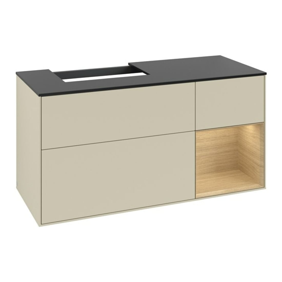 V&B Waschtischunterschrank Finion 120cm, Pl b m, Rg re Oa ven, si Gr m Lac