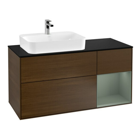 V&B Waschtischunterschrank Finion 120cm, Pl b m, Rg re Oli. m Lac, wal ven