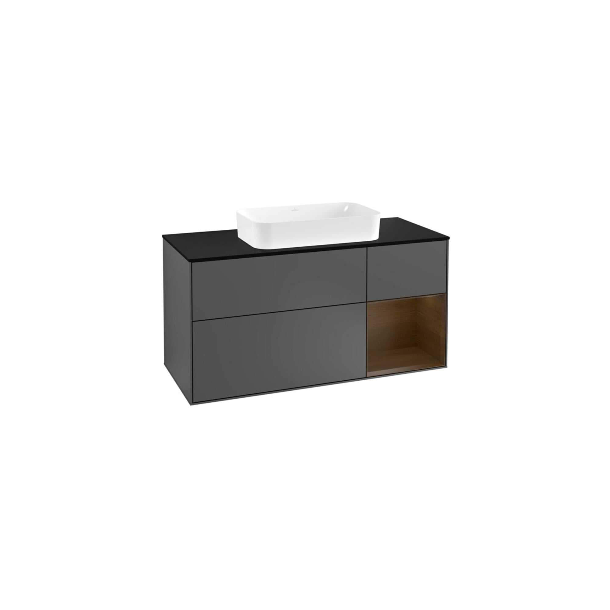 V&B Waschtischunterschrank Finion 120cm, Pl b m, Rg re wal ven, Anthrac. m ; Villeroy & Boch