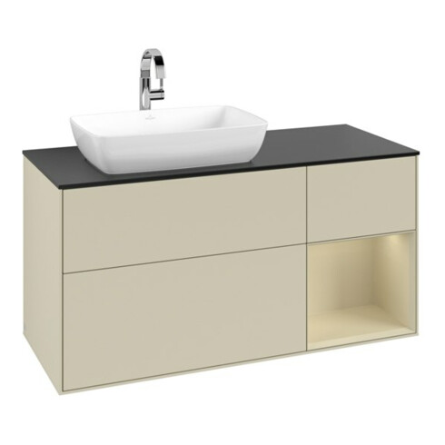 V&B Waschtischunterschrank Finion 120cm, Pl b m, Rg si G m La, si Gr m Lac