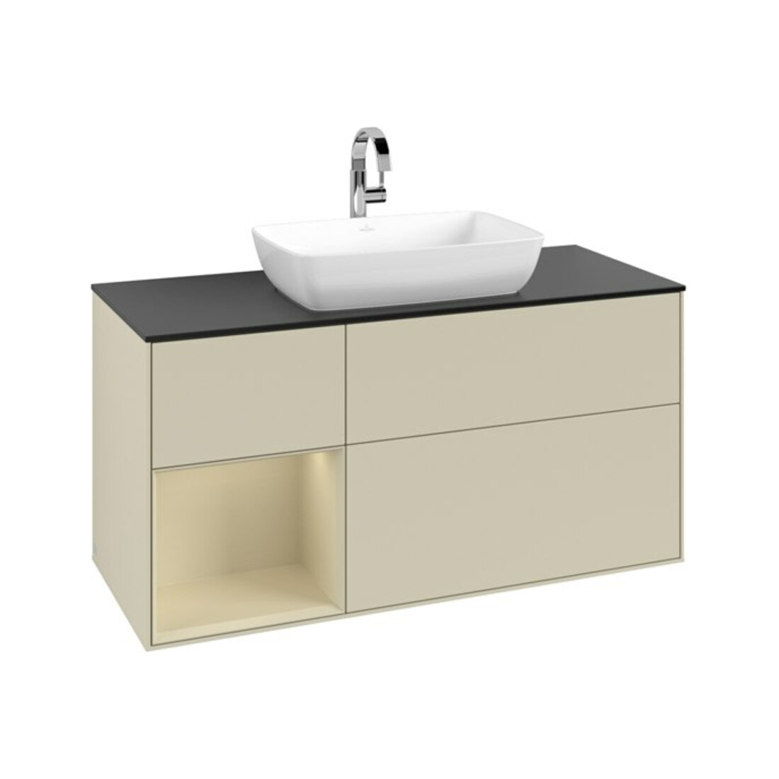 V&B Waschtischunterschrank Finion 120cm, Pl b m, Rg si G m La, si Gr m Lac