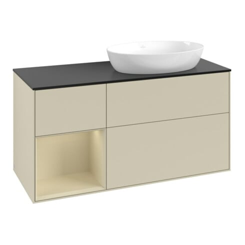 V&B Waschtischunterschrank Finion 120cm, Pl b m, Rg si G m La, si Gr m Lac