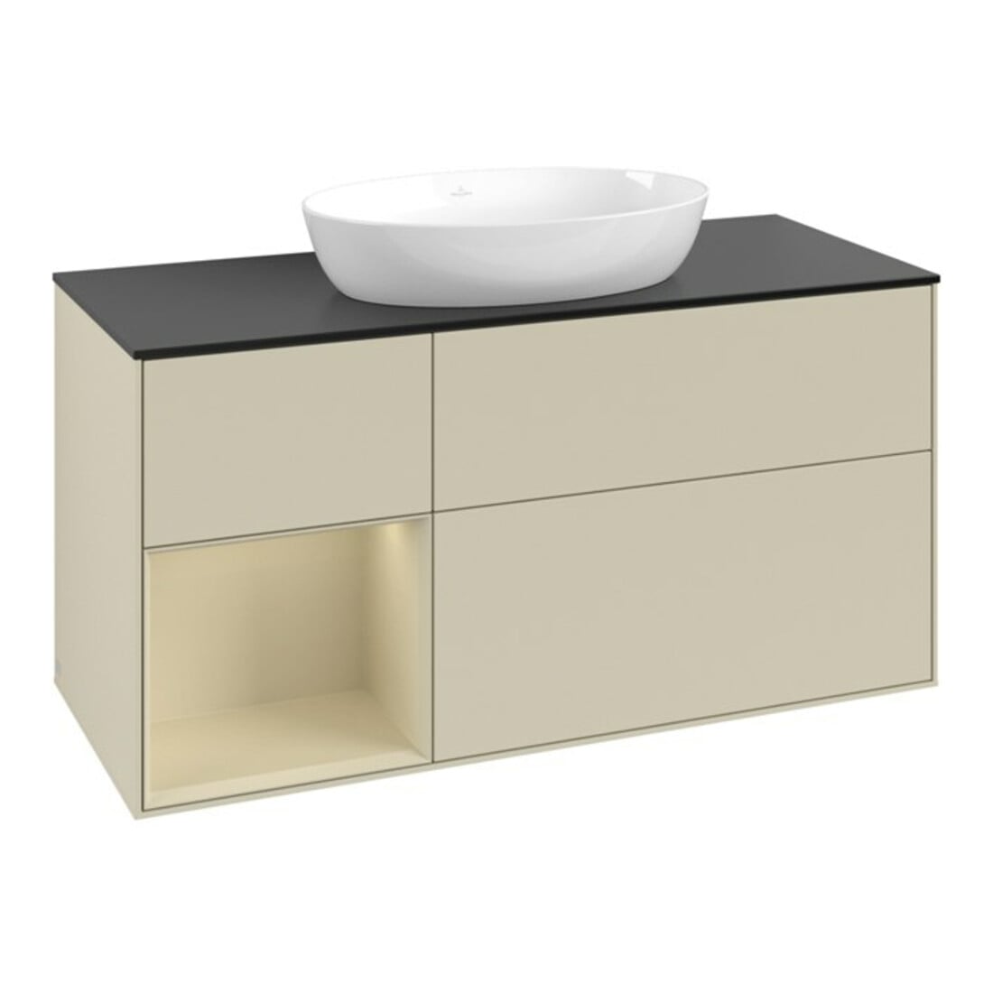 V&B Waschtischunterschrank Finion 120cm, Pl b m, Rg si G m La, si Gr m Lac
