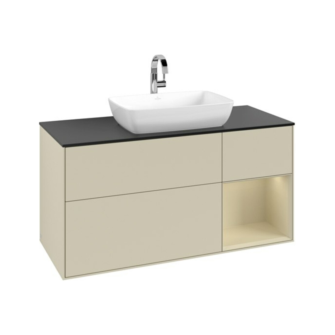 V&B Waschtischunterschrank Finion 120cm, Pl b m, Rg si G m La, si Gr m Lac
