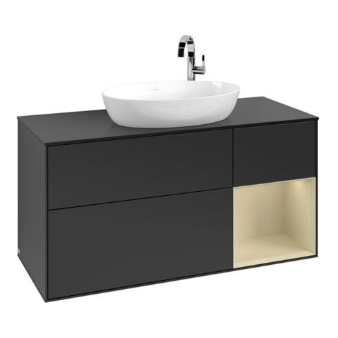 V&B Waschtischunterschrank Finion 120cm, Pl b m, Rg si Gr m Lac, bla m Lac