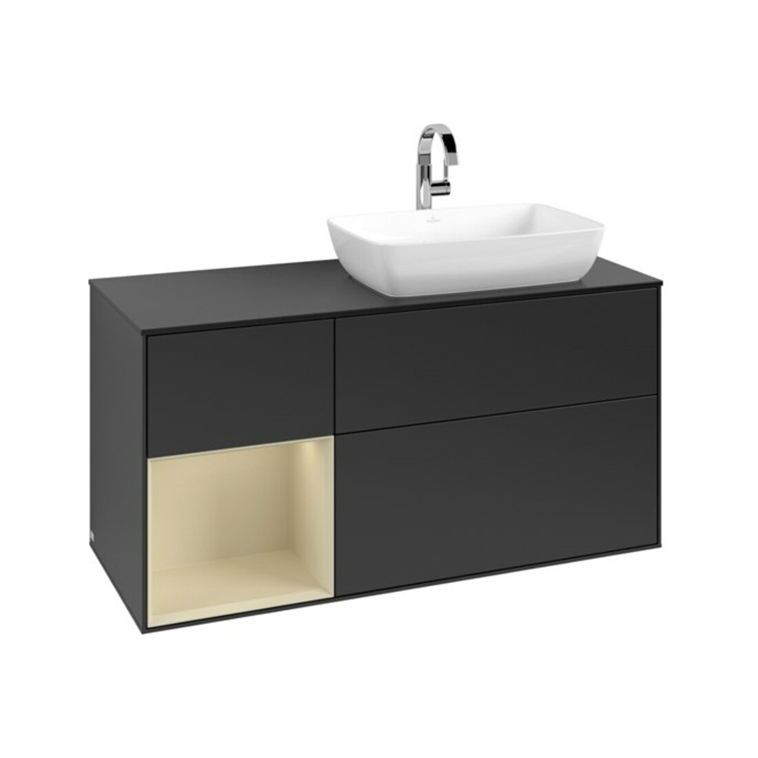 V&B Waschtischunterschrank Finion 120cm, Pl b m, Rg si Gr m Lac, bla m Lac