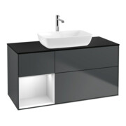 V&B Waschtischunterschrank Finion 120cm, Pl b m, Rg w m Lac, md bl. m Lac